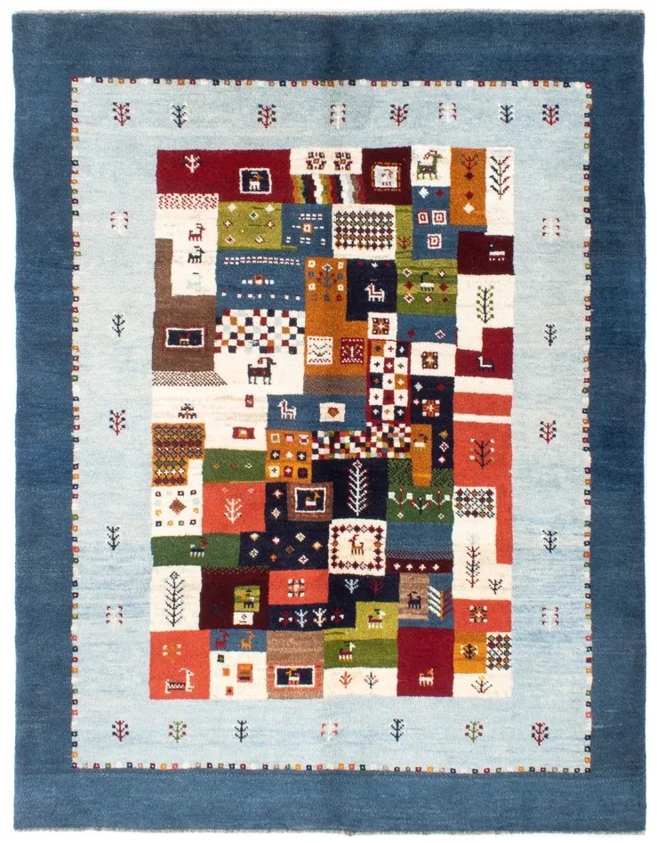 Gabbeh Tappeto 160x200 Blu (Iran) Annodato A Mano