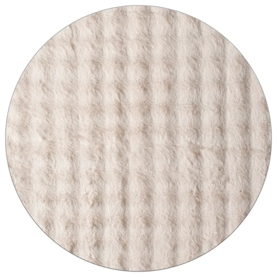 Tappeto beige rotondo lavabile ø 80 cm Bubbly - Oyo Concept