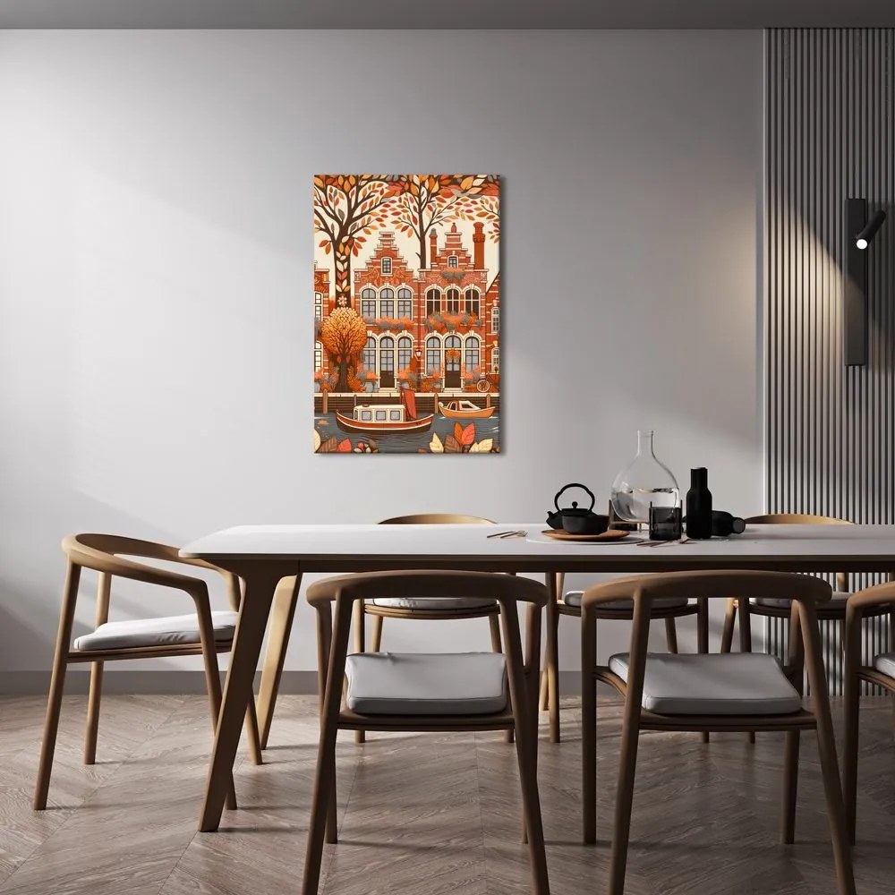 Quadro su tela – Case olandesi in autunno