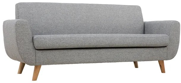 Divano scandinavo 3 posti in grigio chiaro e legno PURE