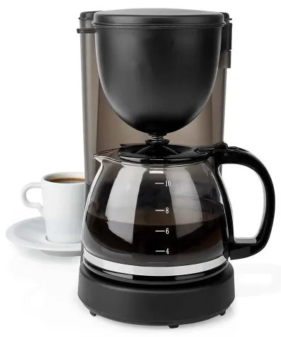 Nedis KACM150EBK - Caffettiera a goccia da 1,25 l con funzione di mantenimento della temperatura