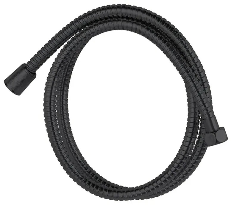 Flessibile doccia da 150 cm in acciaio nero opaco con doppia aggraffatura