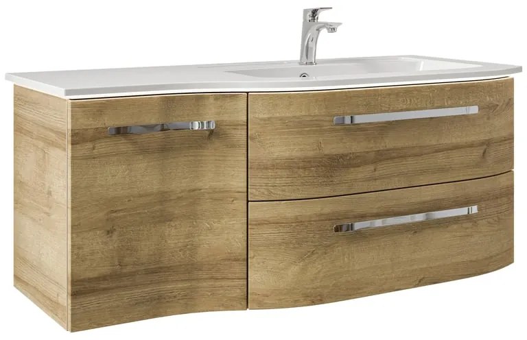 Mobile da bagno sospeso sotto lavabo L 117 x H 48 x P 49.5 cm rovere, 2 cassetti, 1 anta PELIPAL Contea