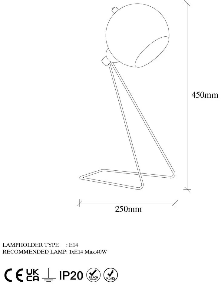 Lampada da tavolo color rame con paralume in metallo (altezza 45 cm) Mixed - Opviq lights