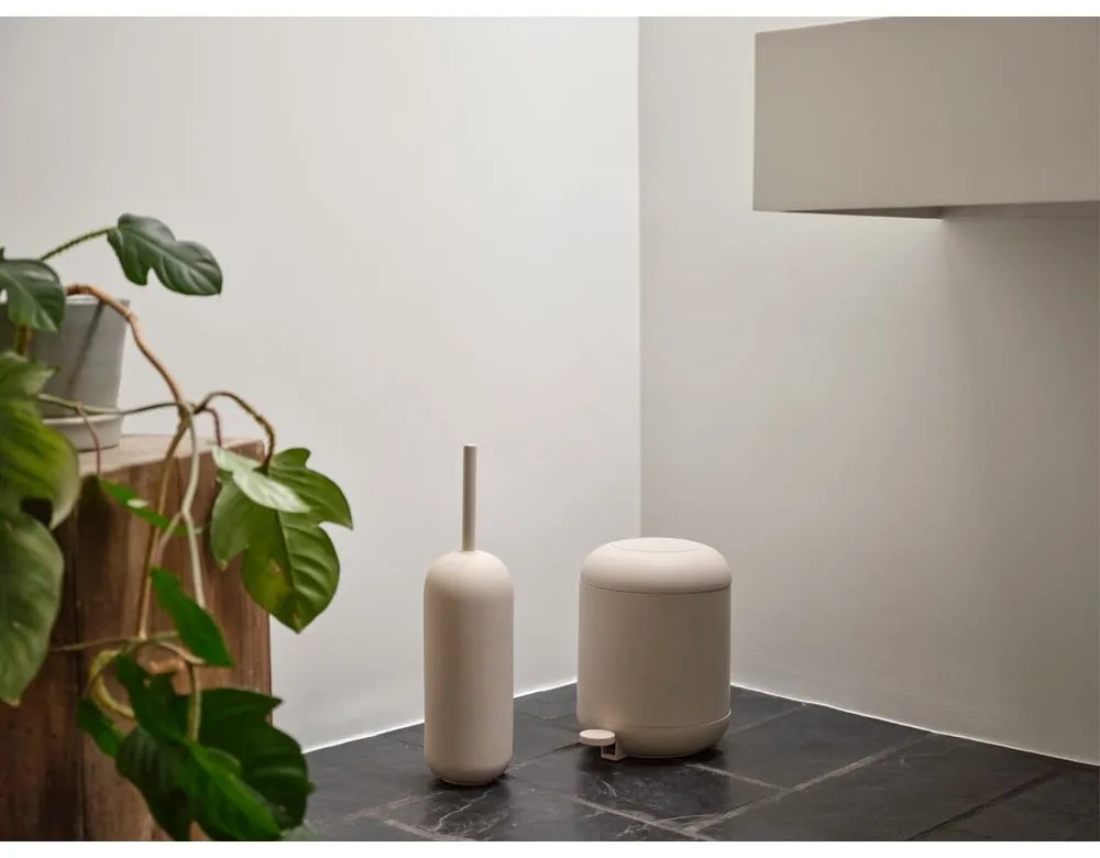 Cestino per la spazzatura beige in plastica con pedale 4 l Sensu – Zone