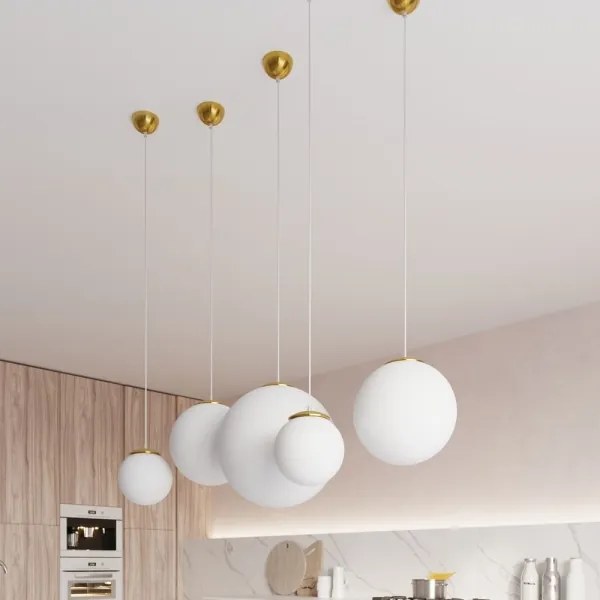 Sollux SL.0715 - Sospensione a cavo TOYA 1xE27/60W/230V Ø 20 cm bianco/oro