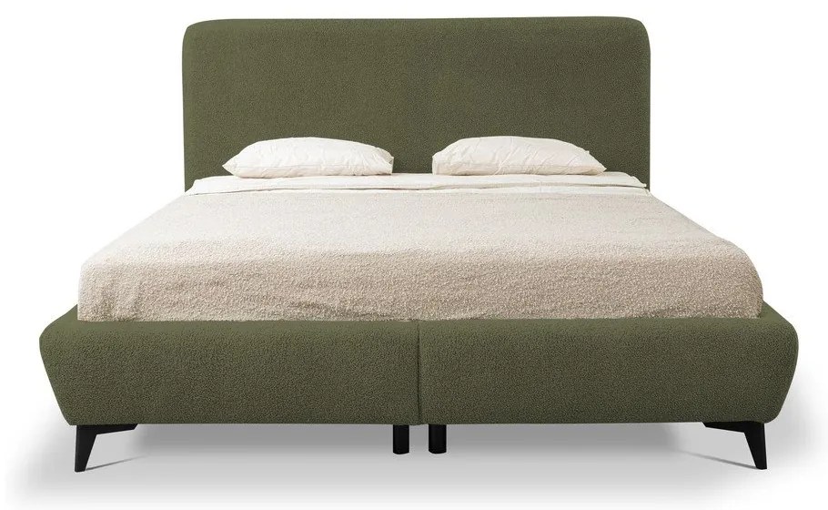 Letto matrimoniale imbottito verde con contenitore con rete inclusa 180x200 cm Makapu – Makamii