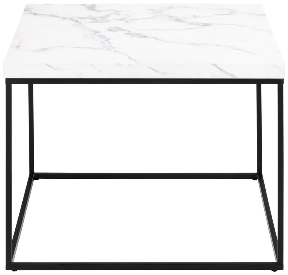 Tavolino bianco con piano in marmo 60x60 cm Barossa - Actona