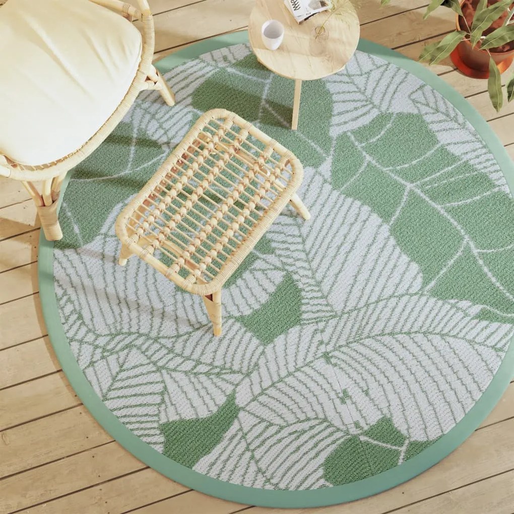 Tappeto Da Esterno Arakıl Verde Ø160 Cm İn Pp /