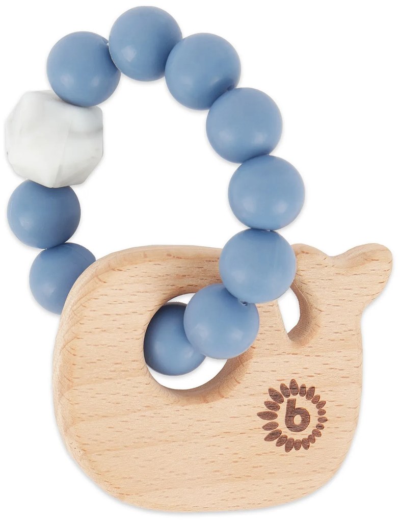 Bieco - Massaggiagengive in silicone con balena in legno