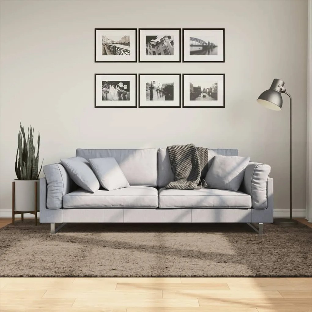 Tappeto A Pelo Lucido Lungo Istan Effetto Grigio 160x230 Cm /
