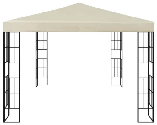 Gazebo con Stringa di Luci LED 3x4 m Crema