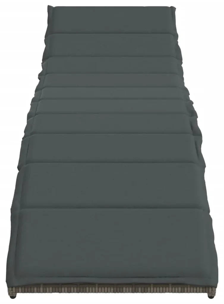 Lettini prendisole 2 pz con cuscini grigio in polyrattan