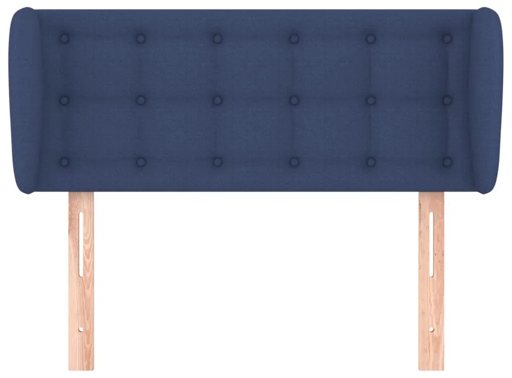 Testiera ad orecchio blu 83 x 23 x 78/88cm in tessuto