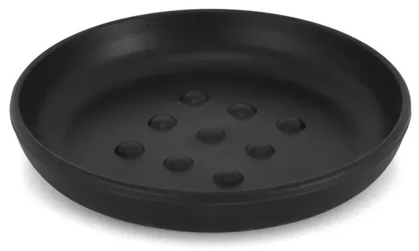 Set accessori bagno da appoggio 5 pezzi in plastica nero Glim