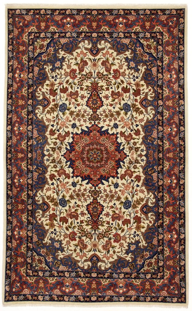 Isfahan Tappeto 140x220 (Iran) Annodato A Mano