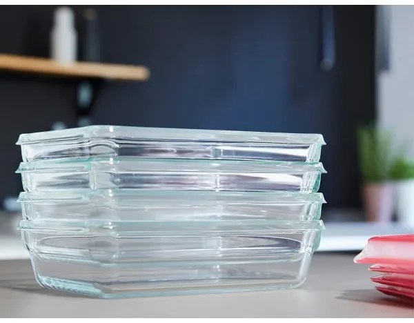 Tefal - Contenitore per alimenti 0,8 l MSEAL GLASS rosso/vetro