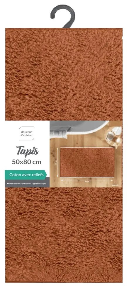 Tappetino per il bagno color terracotta 50x80 cm Mael – douceur d'intérieur