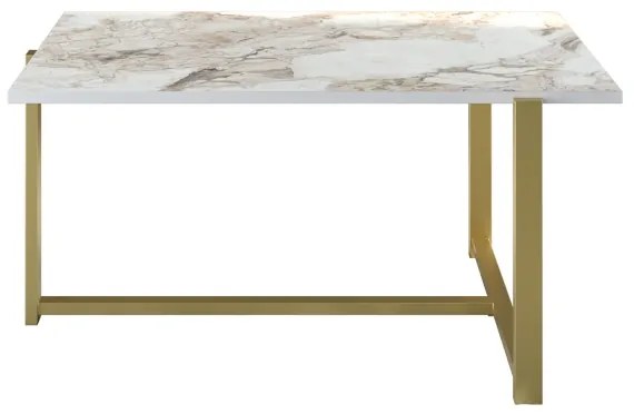 Tavolino MERIDETHS 45x92 cm oro/bianco