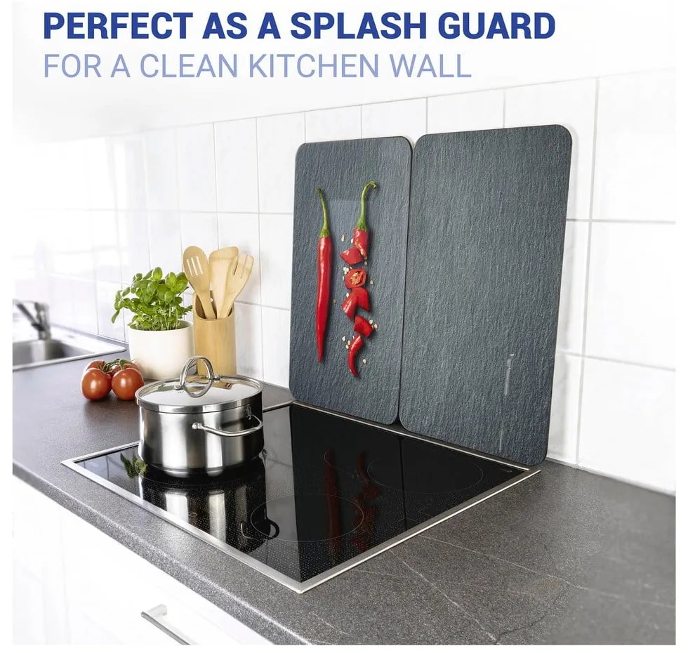 Set di 2 copri stufe in vetro, 52 x 30 cm Cayenne - Wenko