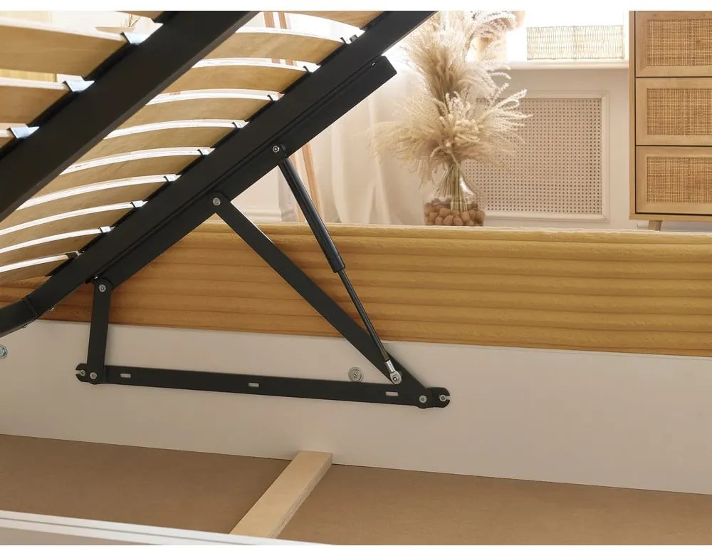 Letto matrimoniale giallo imbottito con spazio contenitivo con griglia inclusa 180x200 cm Jade – Bobochic Paris