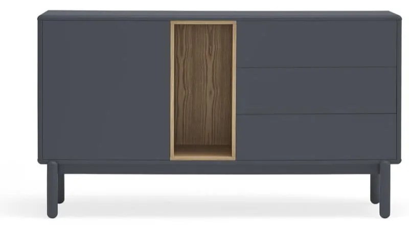 Cassettiera bassa grigio scuro 137x76 cm Corvo - Teulat