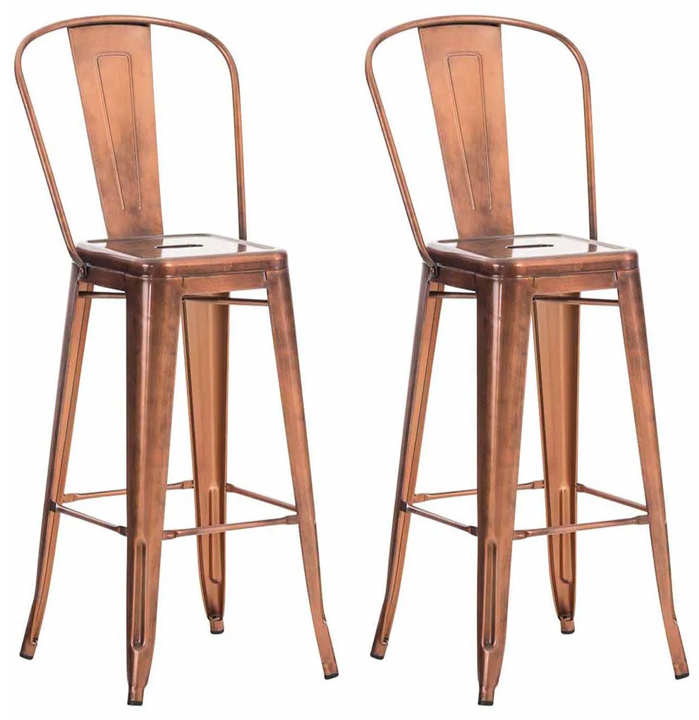 Set 2 Sgabelli Bar Aiden: Stile E Comfort İn Metallo / Kupfer