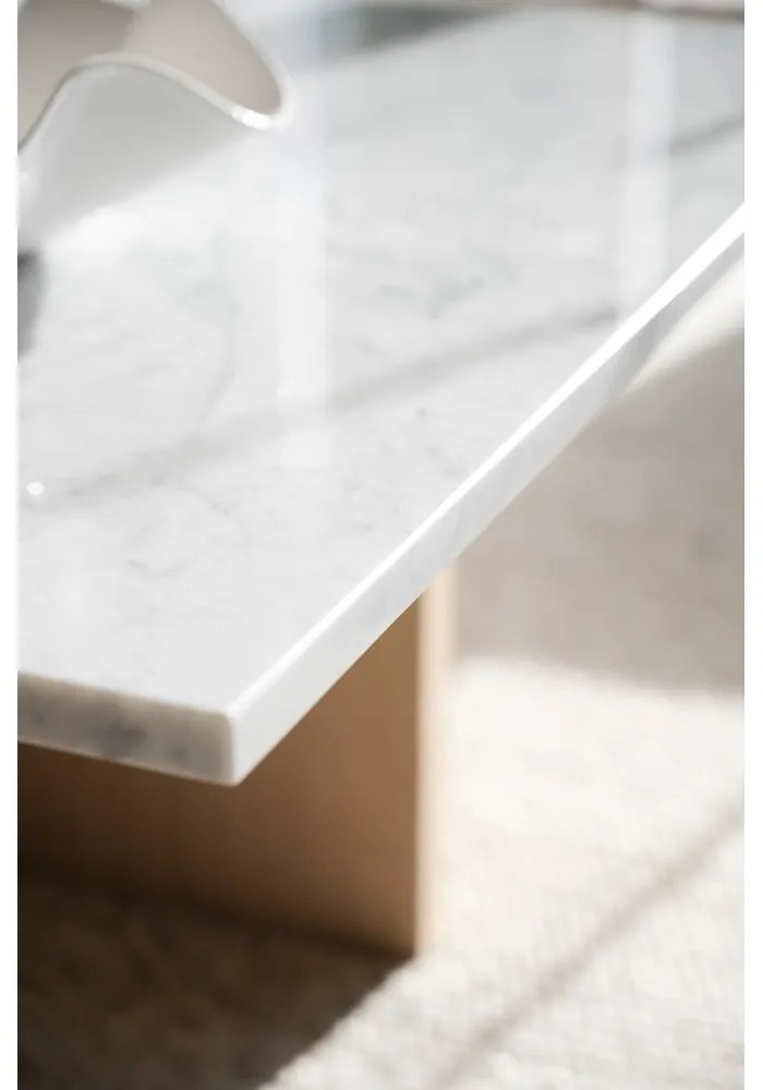 Tavolino in marmo bianco-marrone 90x90 cm Brooksville - Rowico