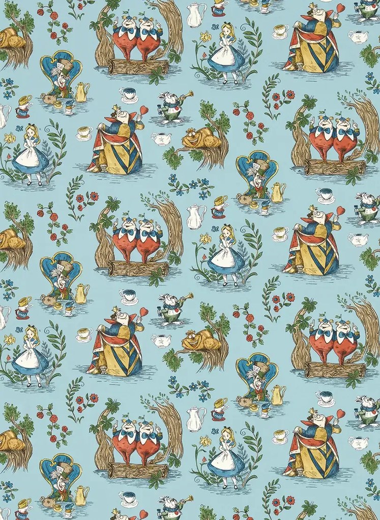 Sanderson Tapete Alice in Wonderland - Puddle Blue
