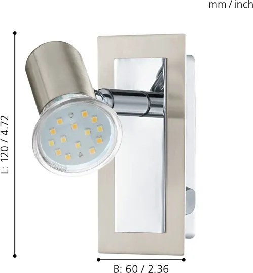 EGLO 90914 - Faretto da parete ROTTELO 1xGU10//3W/230V
