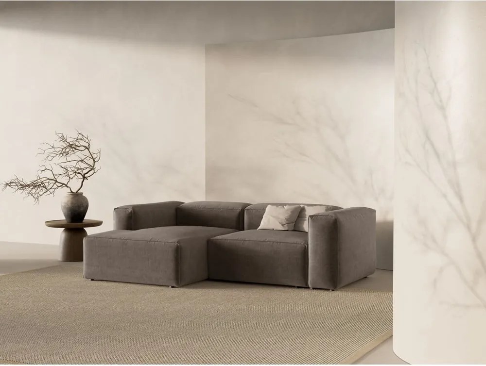 Divano angolare marrone (con penisola a sinistra/con chaise lounge) Bergamo – Cosmopolitan Design