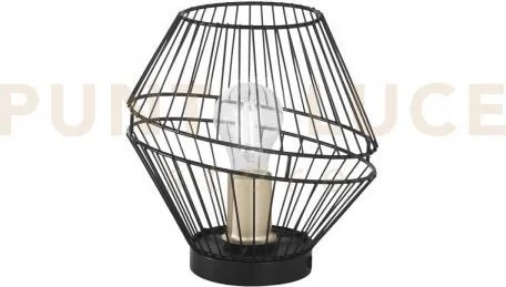 Lumetto kiko nero e oro 1 luce attacco e27 25x25x25,5cm in metallo