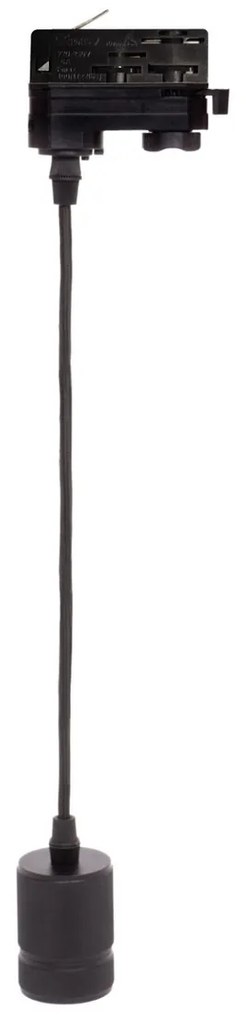 Lampada a Sospensione E27 per Binario Trifase - Nera