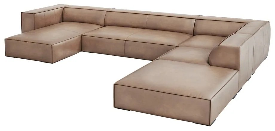 Divano angolare in pelle marrone chiaro (angolo destro) Madame - Windsor &amp; Co Sofas