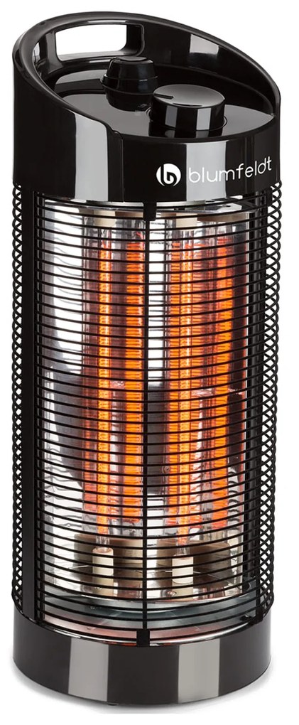 blumfeldt Heat Guru 360 Radiatore da Pavimento 1200/600W 2 Livelli di Calore IPX4 Nero