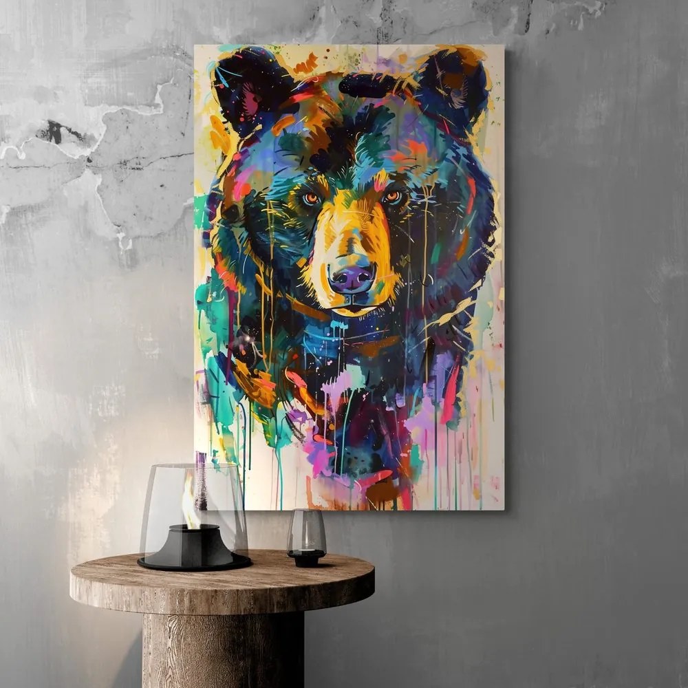Stampa su tela – Orso con imitazione di pittura