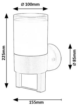 Rabalux 77130 - Applique a LED da esterno LEITHA LED/12W/230V IP44