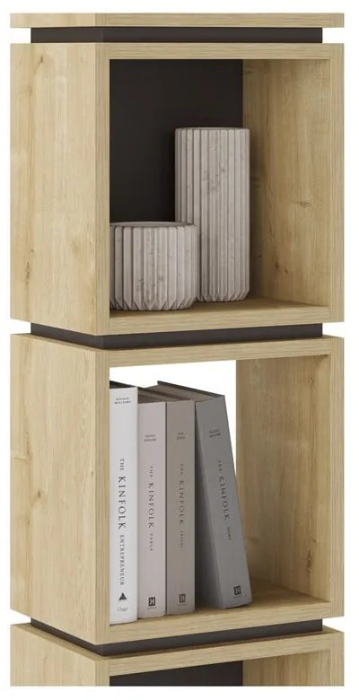 Libreria in rovere decorato in nero-naturale 32x167 cm Lofty - Marckeric