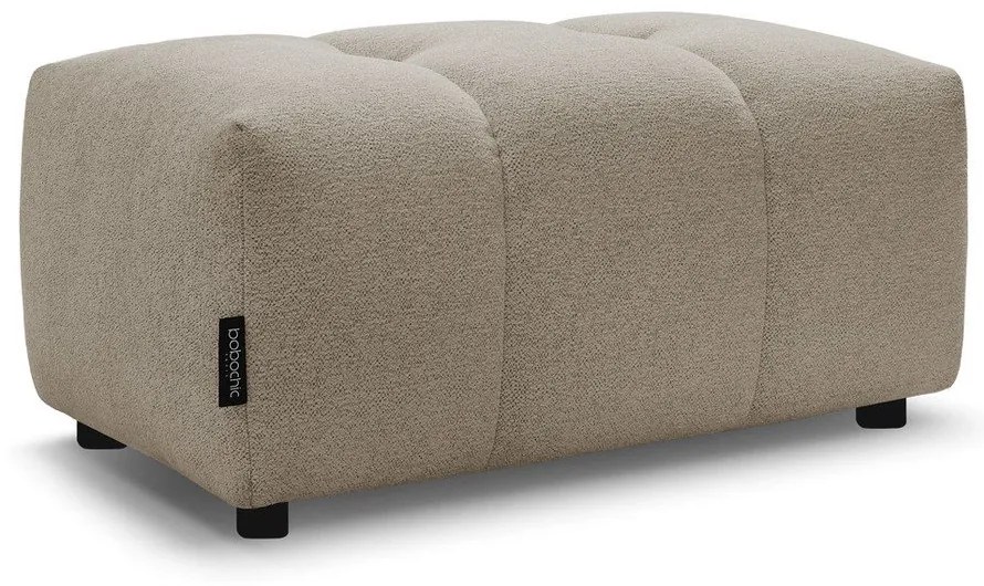 Poggiapiedi beige con rivestimento in ciniglia Roxelane – Bobochic Paris