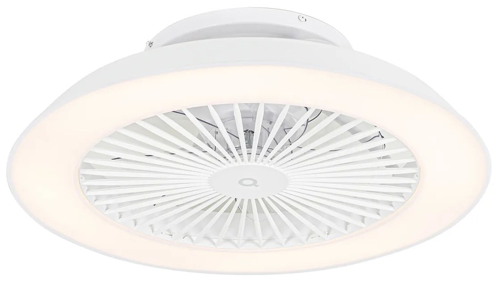 Ventilatore da soffitto intelligente bianco incl. LED con telecomando - Deniz