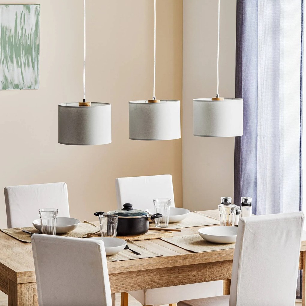 BRITOP Lampada a sospensione Corralee, grigio, 3 luci