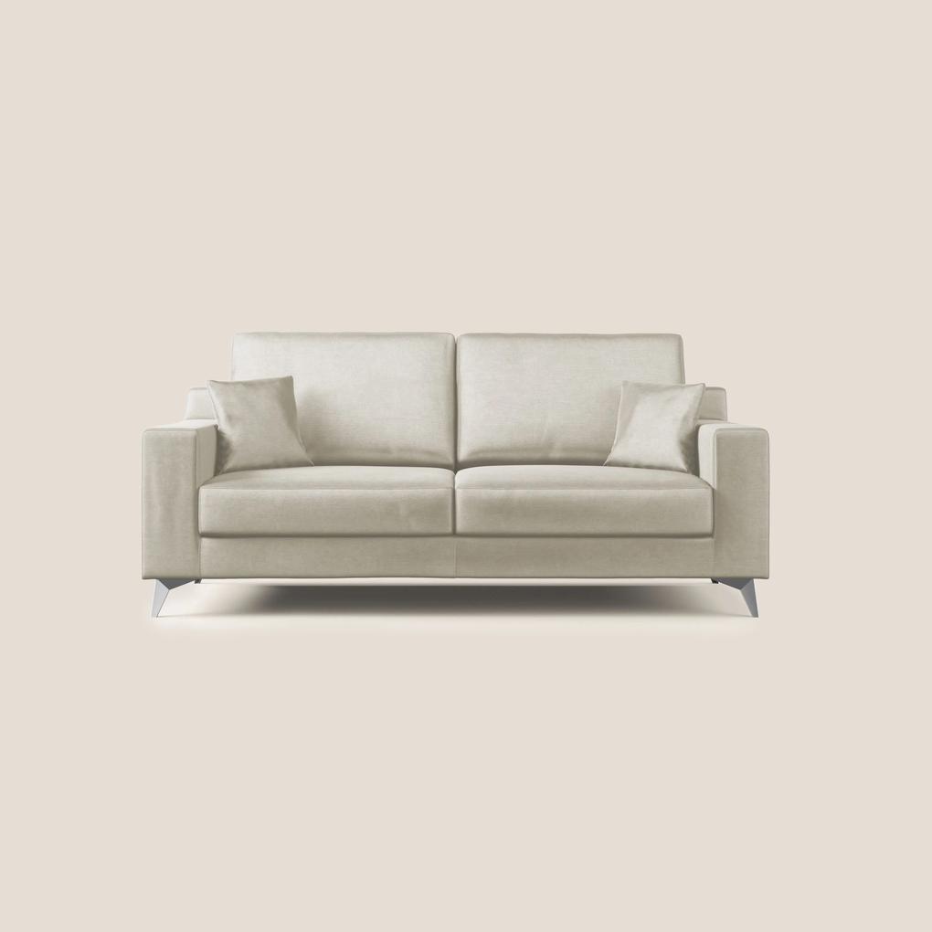 Michael divano moderno in morbido velluto impermeabile T01 panna 146 cm