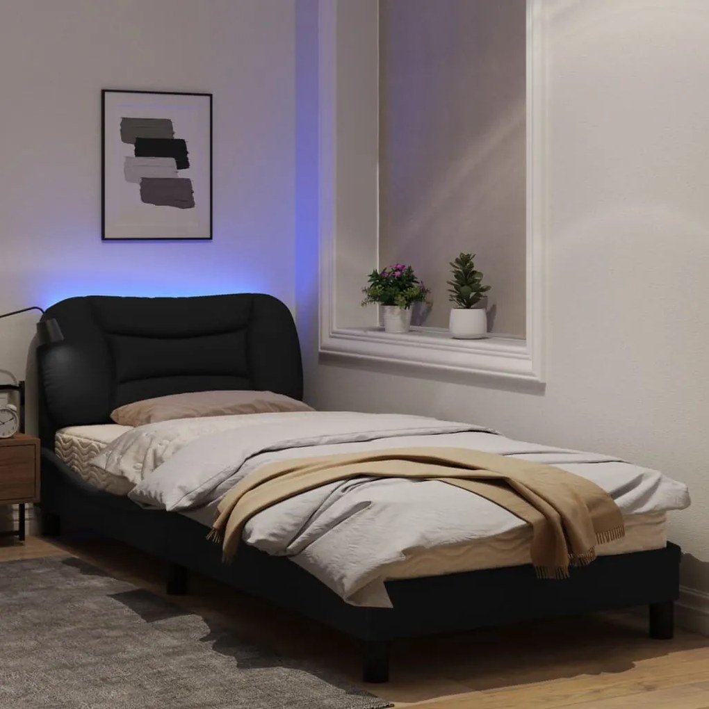 Giroletto con luci led nero 90x200 cm in tessuto