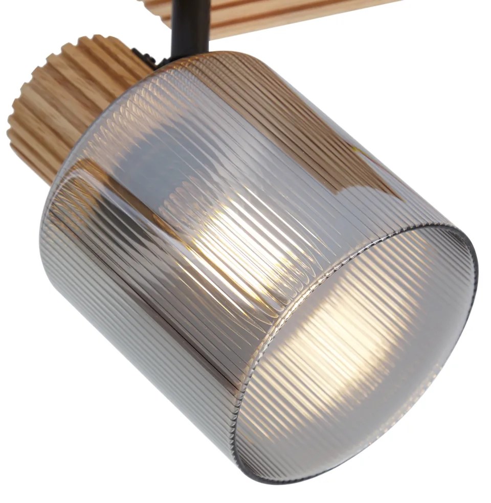 Faretto moderno in legno con vetro fumé orientabile e inclinabile - Gracy