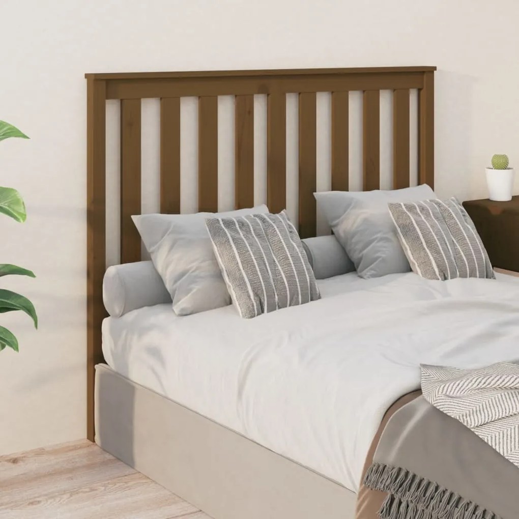Testiera per letto miele 146x6x101 cm in legno massello di pino
