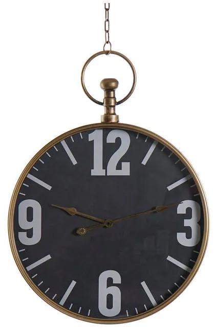 Orologio da Parete DKD Home Decor Vetro Nero Dorato Ferro (60 x 6.5 x 80 cm)