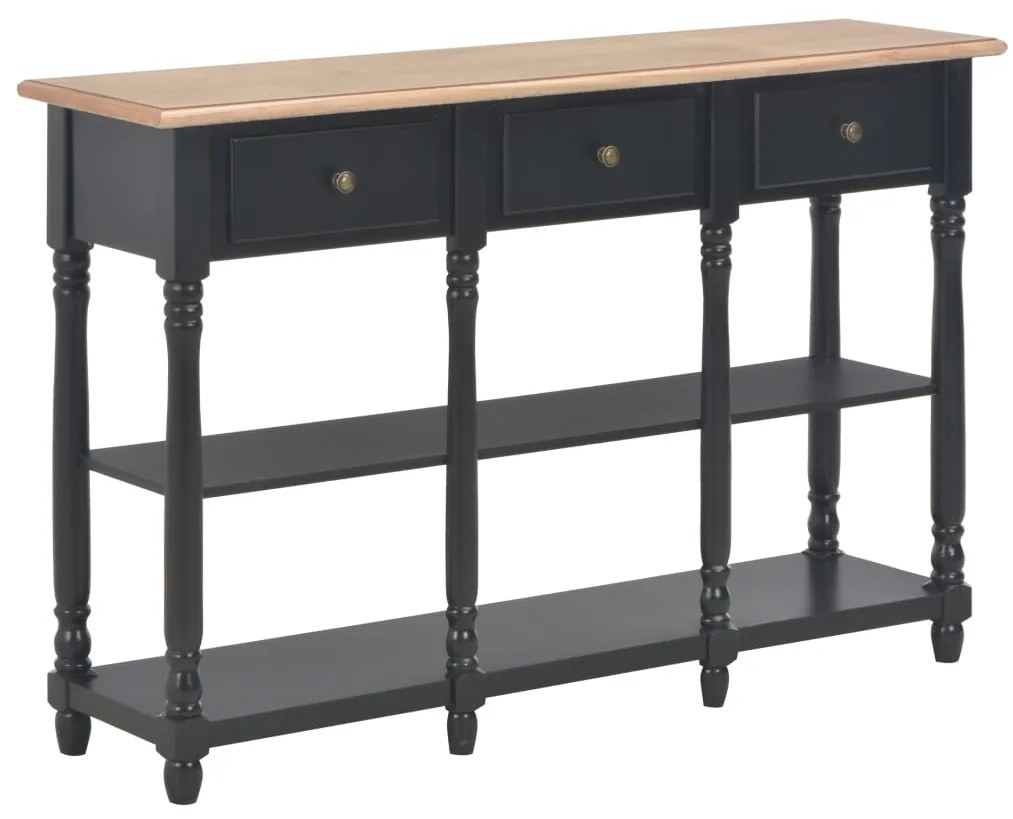 Tavolo consolle nero 120x30x76 cm in mdf