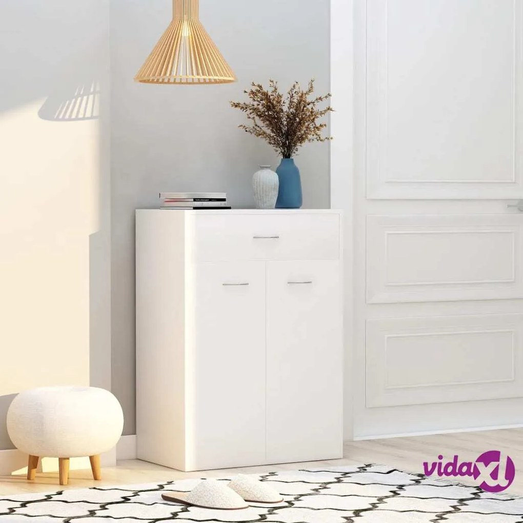 vidaXL Scarpiera Bianca 60x35x84 cm in Legno Multistrato