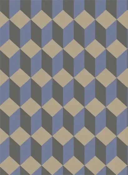 Cole & Son Carta da parati Delano - Blue/ Black