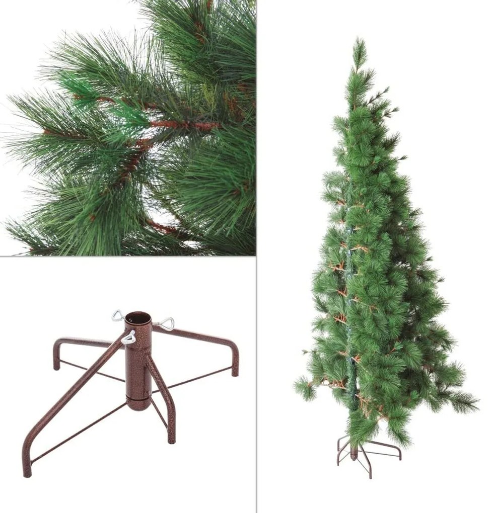 Albero di Natale Verde PVC Metallo Polietilene Plastica 150 cm